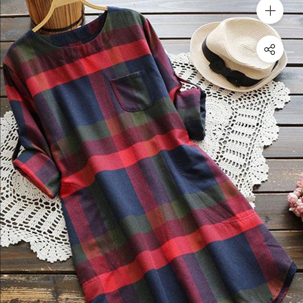 Cupshe plaid dress medium m Christmas women ladies casual new NWT